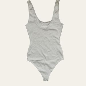 WILFRED FREE light gray bodysuit with button enclosure in XXS